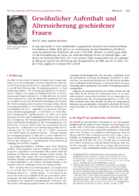 Dokument Gewöhnlicher Aufenthalt und Alterssicherung geschiedener Frauen
