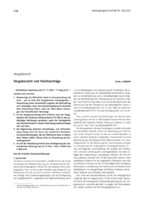 Dokument Vergaberecht und Pachtverträge