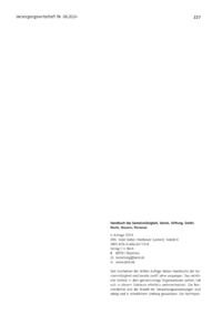 Dokument Handbuch der Gemeinnützigkeit, Verein, Stiftung, GmbH, Recht, Steuern, Personal