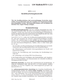 Dokument BTO 1.2.3 Kreditbearbeitungskontrolle