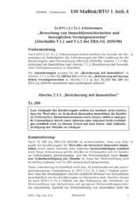 Dokument Zu BTO 1.2.1 Tz. 2, Erläuterungen „Bewertung von Immobiliensicherheiten und beweglichen Vermögenswerten“ (Abschnitte 7.1.1 und 7.1.2 der EBA-GL 2020/06)