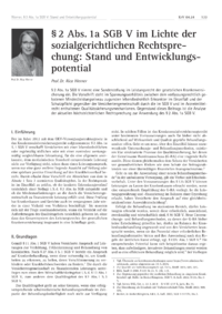 Dokument § 2 Abs. 1a SGB V im Lichte der sozialgerichtlichen Rechtsprechung: Stand und Entwicklungspotential