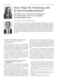 Dokument Neue Wege für Forschung und KI mit Gesundheitsdaten?