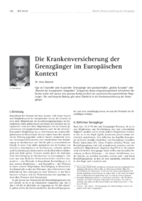 Dokument Die Krankenversicherung der Grenzgänger im Europäischen Kontext