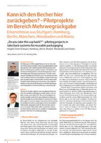 Dokument Kann ich den Becher hier zurückgeben? – Pilotprojekte im Bereich Mehrwegrückgabe