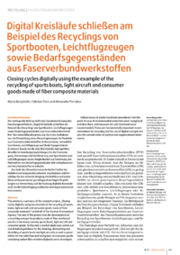 Dokument Digital Kreisläufe schließen am Beispiel des Recyclings von Sportbooten, Leichtflugzeugen sowie Bedarfsgegenständen aus Faserverbundwerkstoffen