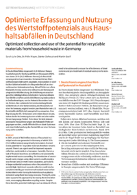 Dokument Optimierte Erfassung und Nutzung des Wertstoffpotenzials aus Haushaltsabfällen in Deutschland