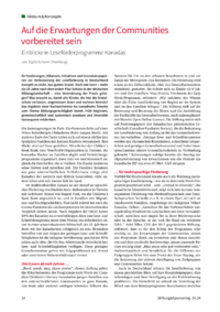 Dokument Auf die Erwartungen der Communities vorbereitet sein