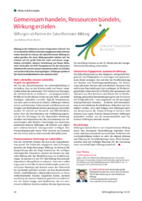 Dokument Gemeinsam handeln, Ressourcen bündeln, Wirkung erzielen