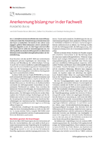Dokument Anerkennung bislang nur in der Fachwelt