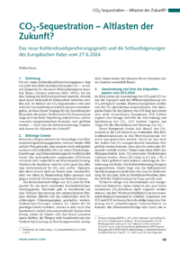 Dokument CO 2 -Sequestration – Altlasten der Zukunft?