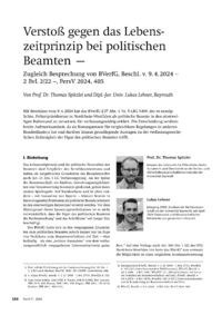 Dokument Verstoß gegen das Lebenszeitprinzip bei politischen Beamten