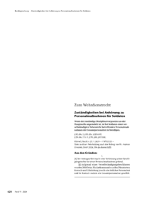 Dokument Zuständigkeiten bei Anhörung zu Personalmaßnahmen für Soldaten
