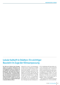 Dokument Lokale Kaltluft in Städten: Ein wichtiger Baustein im Zuge der Klimaanpassung