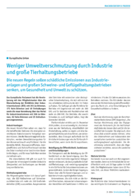 Dokument Weniger Umweltverschmutzung durch Industrie und große Tierhaltungsbetriebe