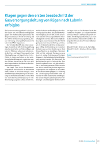 Dokument Klagen gegen den ersten Seeabschnitt der Gasversorgungsleitung von Rügen nach Lubmin erfolglos