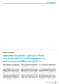 Dokument Referentenentwurf eines Gesetzes zur Änderung des Umwelt-Rechtsbehelfsgesetzes und weiterer umweltrechtlicher Vorschriften