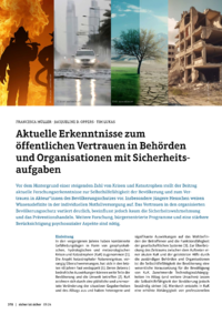 Dokument Aktuelle Erkenntnisse zum öffentlichen Vertrauen in Behörden und Organisationen mit Sicherheitsaufgaben