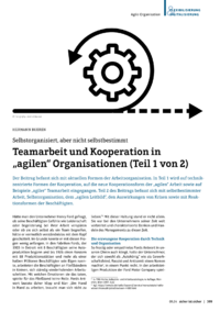 Dokument Teamarbeit und Kooperation in &bdquo;agilen&ldquo; Organisationen (Teil 1 von 2)