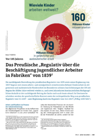 Dokument Das Preußische „Regulativ über die Beschäftigung jugendlicher Arbeiter in Fabriken“ von 1839
