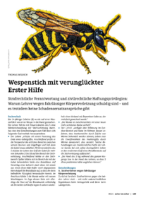 Dokument Wespenstich mit verunglückter Erster Hilfe