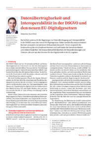 Dokument Datenübertragbarkeit und Interoperabilität in der DSGVO und den neuen EU-Digitalgesetzen