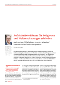 Dokument Aufsichtsfreie Räume für Religionen und Weltanschauungen schließen