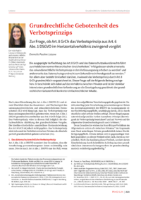 Dokument Grundrechtliche Gebotenheit des Verbotsprinzips