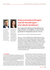 Dokument Datenschutzbeauftragter und KI-Beauftragter – eine ideale Symbiose?