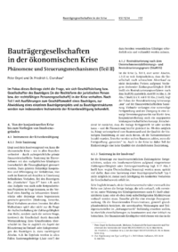 Dokument Bauträgergesellschaften in der ökonomischen Krise