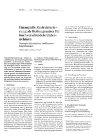 Dokument Finanzielle Restrukturierung als Rettungsanker für hochverschuldete Unternehmen