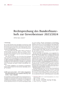 Dokument Rechtsprechung des Bundesfinanzhofs zur Gewerbesteuer 2023/2024