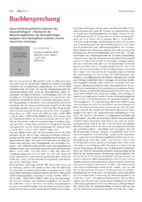 Dokument Ann-Christin Wolf: Steuerverfahrensrechtliches Internum des Steuerpflichtigen? – Reichweite der Mitwirkungspflichten des Steuerpflichtigen bezüglich ohne Rechtspflicht erstellter interner steuerlicher Unterlagen