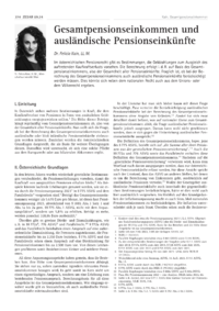 Dokument Gesamtpensionseinkommen und ausländische Pensionseinkünfte