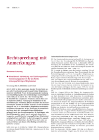 Dokument Hinreichende Verbindung von Erziehungszeiten/Versicherungszeiten im für die Rente leistungspflichtigen Mitgliedstaat