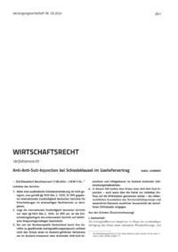Dokument Anti-Anti-Suit-Injunction bei Schiedsklausel im Gasliefervertrag