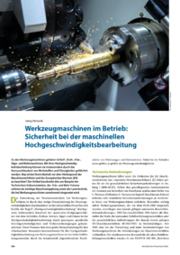 Dokument Werkzeugmaschinen im Betrieb: Sicherheit bei der maschinellen Hochgeschwindigkeitsbearbeitung
