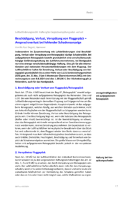 Dokument Beschädigung, Verlust, Verspätung von Fluggepäck – Anspruchsverlust bei fehlender Schadensanzeige
