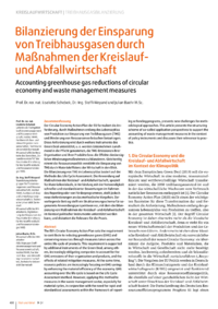 Dokument Bilanzierung der Einsparung von Treibhausgasen durch Maßnahmen der Kreislauf- und Abfallwirtschaft