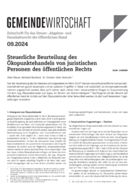 Dokument Steuerliche Beurteilung des Ökopunktehandels von juristischen Personen des öffentlichen Rechts