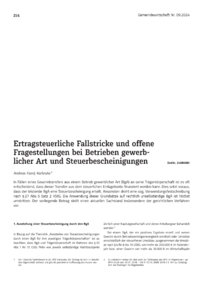 Dokument Ertragsteuerliche Fallstricke und offene Fragestellungen bei Betrieben gewerblicher Art und Steuerbescheinigungen