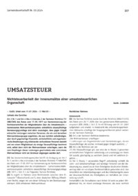 Dokument Nichtsteuerbarkeit der Innenumsätze einer umsatzsteuerlichen Organschaft