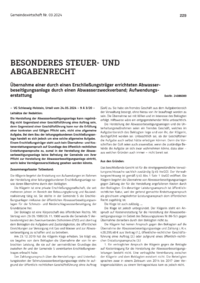 Dokument Übernahme einer durch einen Erschließungsträger errichteten Abwasserbeseitigungsanlage durch einen Abwasserzweckverband; Aufwendungserstattung