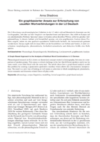 Dokument Ein graphbasierter Ansatz zur Erforschung von usuellen Wortverbindungen in der L2 Deutsch