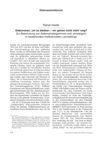 Dokument Gekommen, um zu bleiben – wir gehen nicht mehr weg?