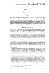 Dokument BTO 1.2.6 Risikovorsorge
