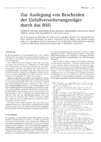Dokument Zur Auslegung von Bescheiden der Unfallversicherungsträger durch das BSG