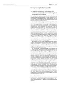 Dokument Rechtsprechung der Instanzgerichte