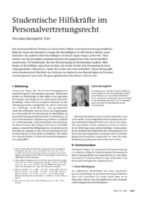 Dokument Studentische Hilfskräfte im Personalvertretungsrecht
