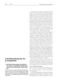 Dokument Rechtsprechung der Instanzgerichte